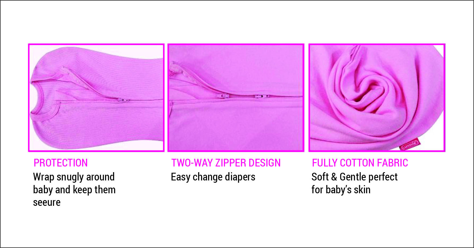 feature for swaddle pouch