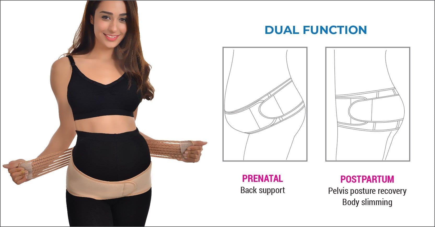 Dual function for maternity belt