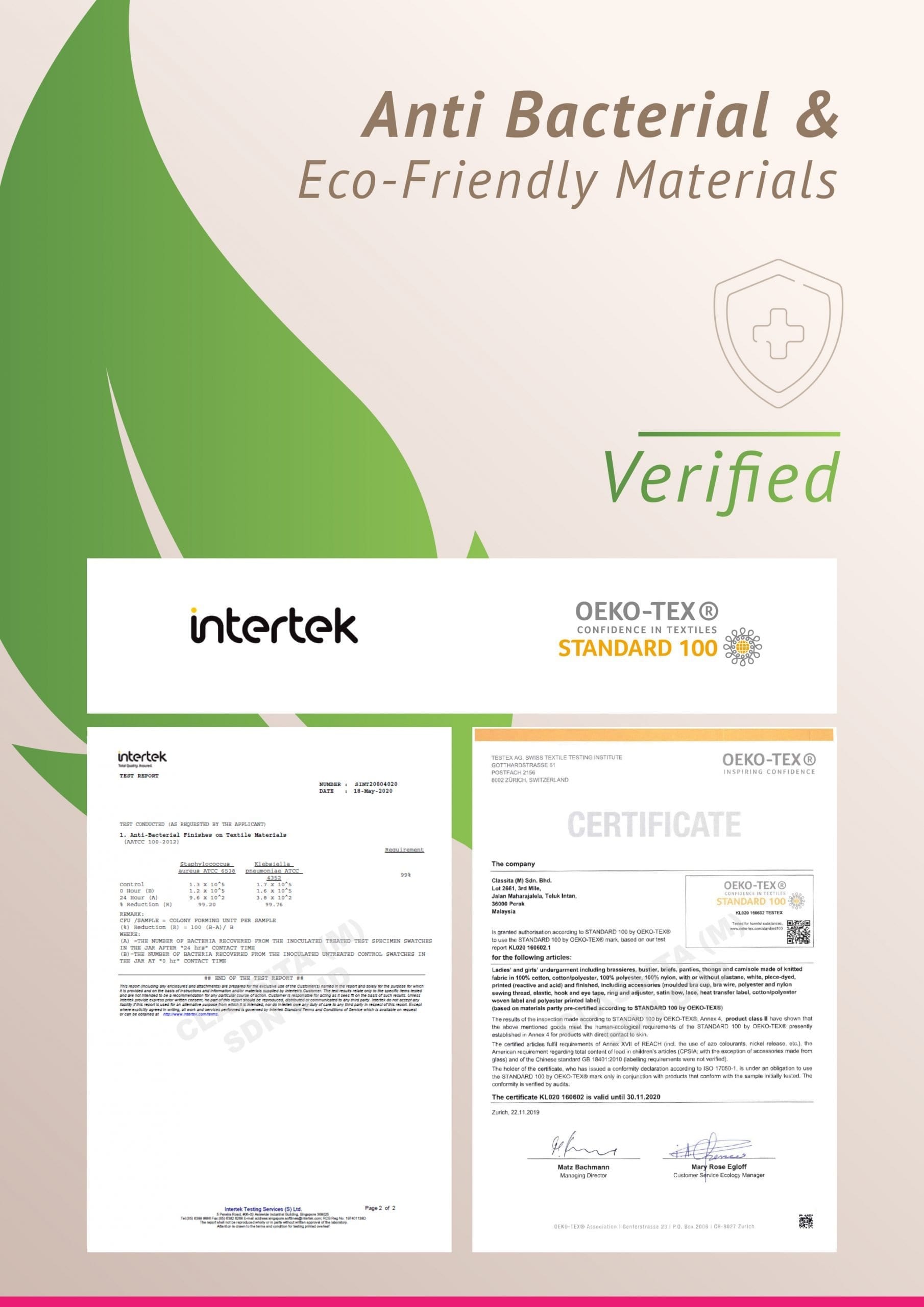 Intertek OEKA-TEX Certificate