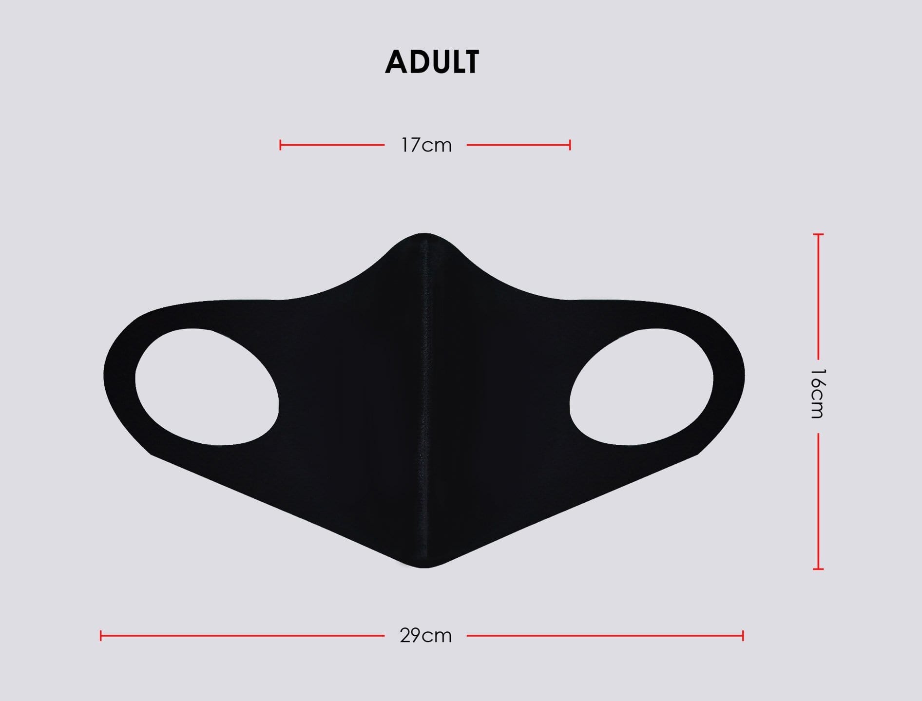 3D Mask Adult Size Measurement